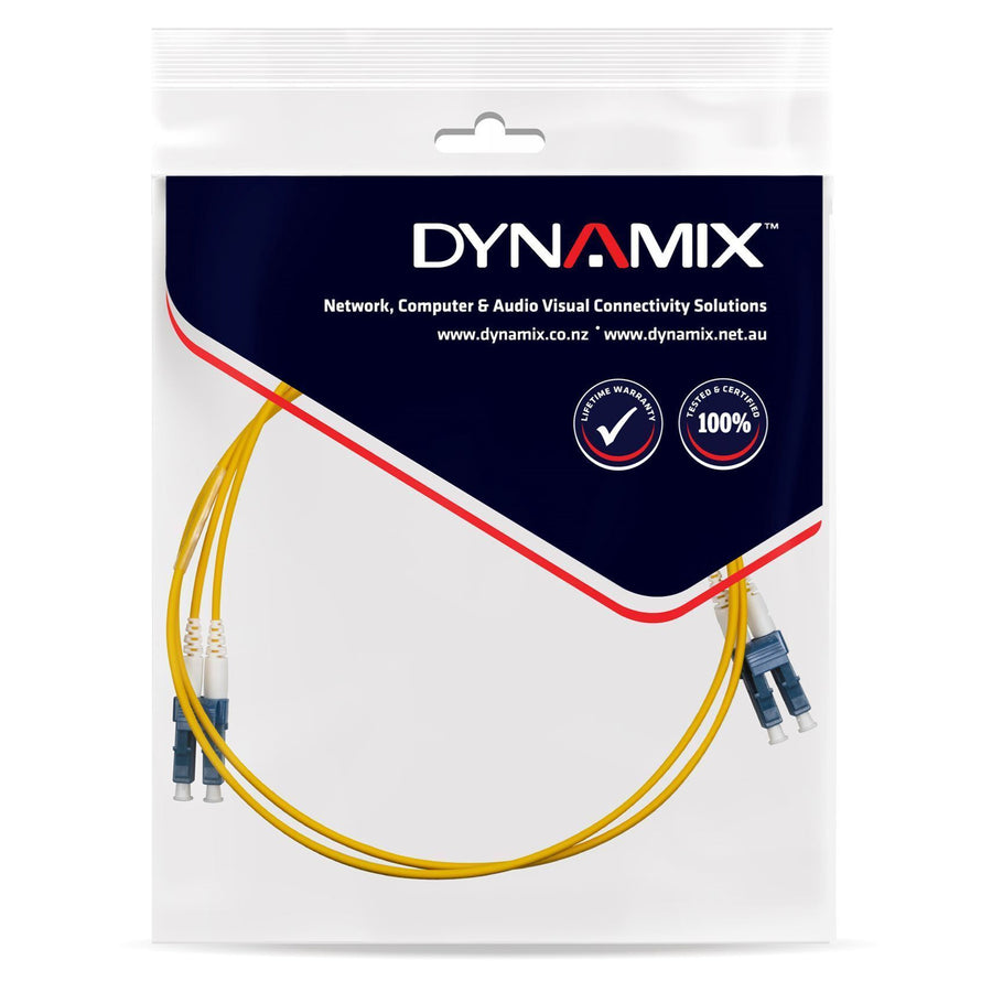 DYNAMIX FSM-LCLC-2H - 2.5M 9u LC/LC Duplex Sinlge Mode G657A1 Bend Insensitive Fibre Lead Yellow LSZH Jacket