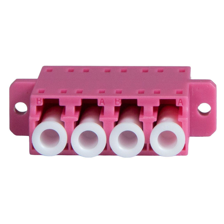 DYNAMIX A-FIBLCLC-QPN - Fibre LC/LC Quad Multi-mode Joiner Zirconia Ceramic Sleeve Raspberry Pink