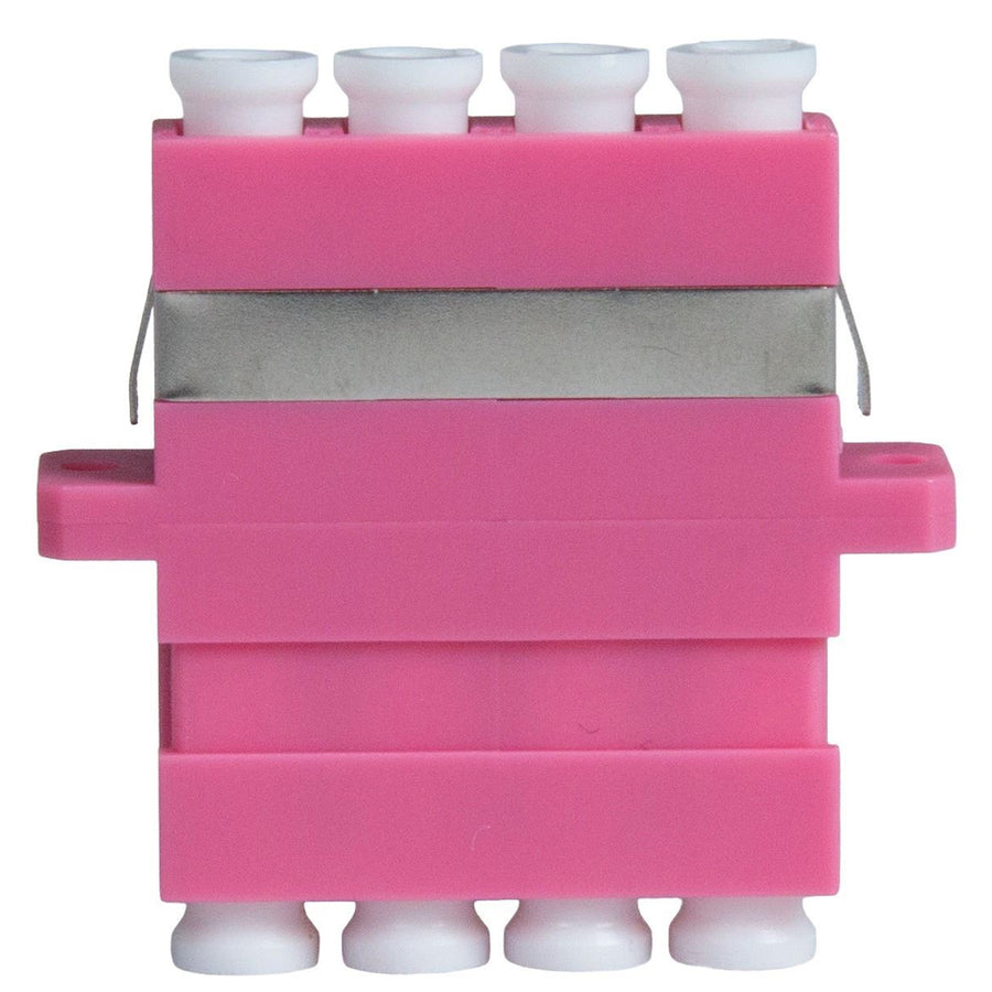 DYNAMIX A-FIBLCLC-QPN - Fibre LC/LC Quad Multi-mode Joiner Zirconia Ceramic Sleeve Raspberry Pink