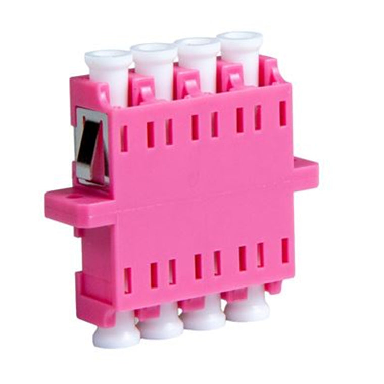 DYNAMIX A-FIBLCLC-QPN - Fibre LC/LC Quad Multi-mode Joiner Zirconia Ceramic Sleeve Raspberry Pink