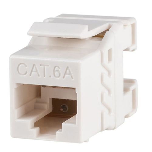 Dynamix FP-C6AUTP-03 Cat6A UTP Keystone RJ45 Slimline Jack. T568A/B Wiring. 50 micron,180Jack. Accept 23-24 AWG Cabling. Colour White.