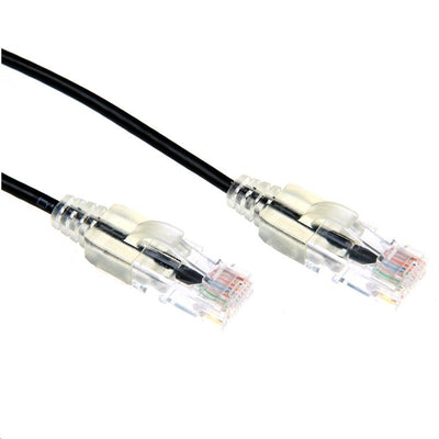 PLSK-C6-3 - 3m Cat6A 10G Schwarzes UTP LSZH Patchkabel 30AWG 802.3af Ungeschirmter Stecker.