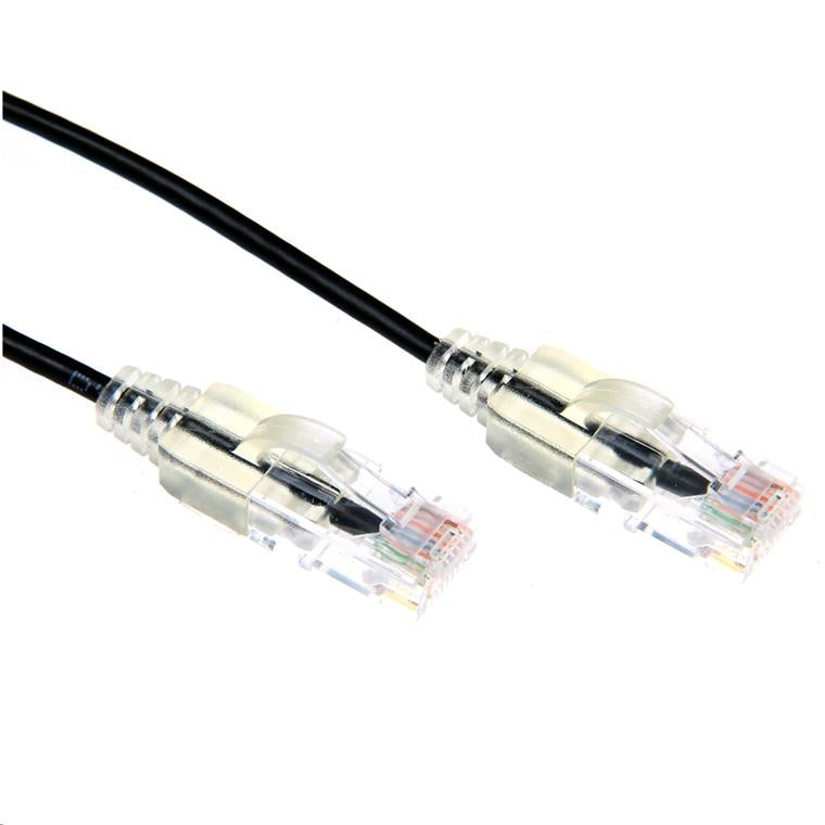 PLSK-C6-3 - 3m Cat6A 10G Black UTP LSZH Patch Lead 30AWG 802.3af Unshielded Plug.