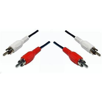 DYNAMIX CA-2RCA-10 - 10m RCA Audio Cable 2 RCA to 2 RCA Plugs Coloured Red & White