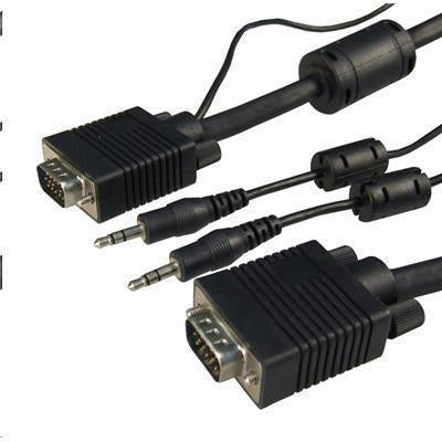 DYNAMIX C-VABK-MM5 - 5m VGA Male/Male Cable w/ 3.5mm Male/Male Audio Lead 450mm. BLACK Colour