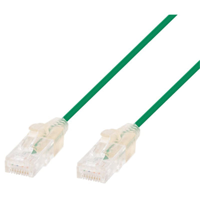Dynamix PLSG-C6-0.15 Cat6A RJ45 Patch Lead - 15cm - Green UTP - 10G - 30AWG - Ultra-Slim - Gold Plated - PoE 802.3af