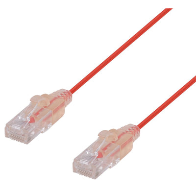 DYNAMIX PLSR-C6-0-15 - 0,15m Cat6A 10G Rot UTP Patchkabel 30AWG 8023af Ungeschirmter Stecker.
