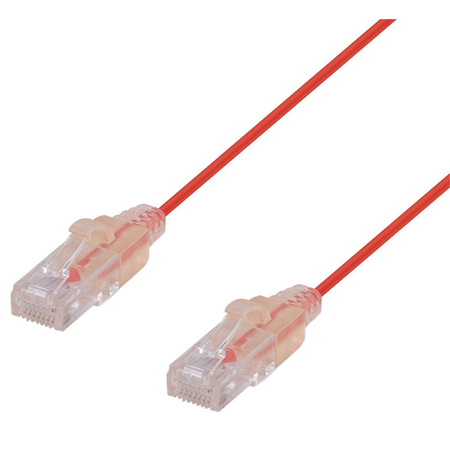 DYNAMIX PLSR-C6-0-15 - 0.15m Cat6A 10G Red UTP Patch Lead 30AWG 8023af Unshielded Plug.