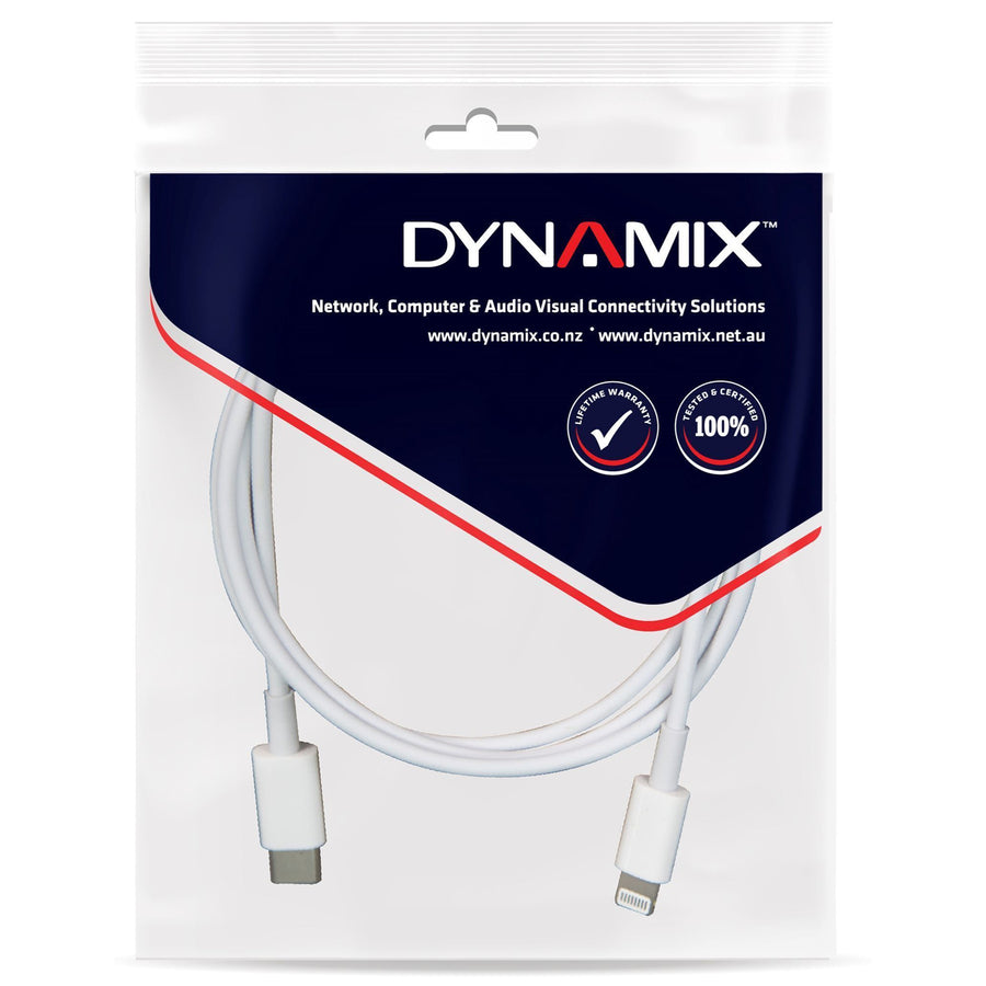 DYNAMIX C-IP5UC-2 - 2m USB-C to Lightning Charge & Sync Cable. For Apple iPhone iPad iPad mini