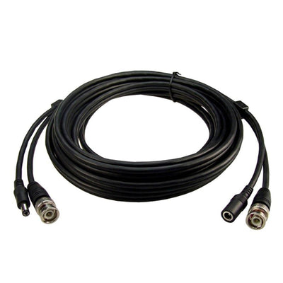 DYNAMIX 5m BNC Male to Male w/ 2.1mm Power Cable Male/Female. 75ohm Coax Cable w/ 0.75mm