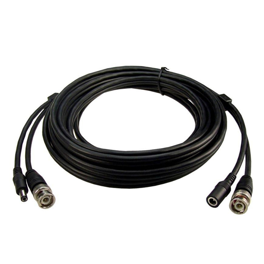 DYNAMIX 5m BNC Male to Male w/ 2.1mm Power Cable Male/Female. 75ohm Coax Cable w/ 0.75mm