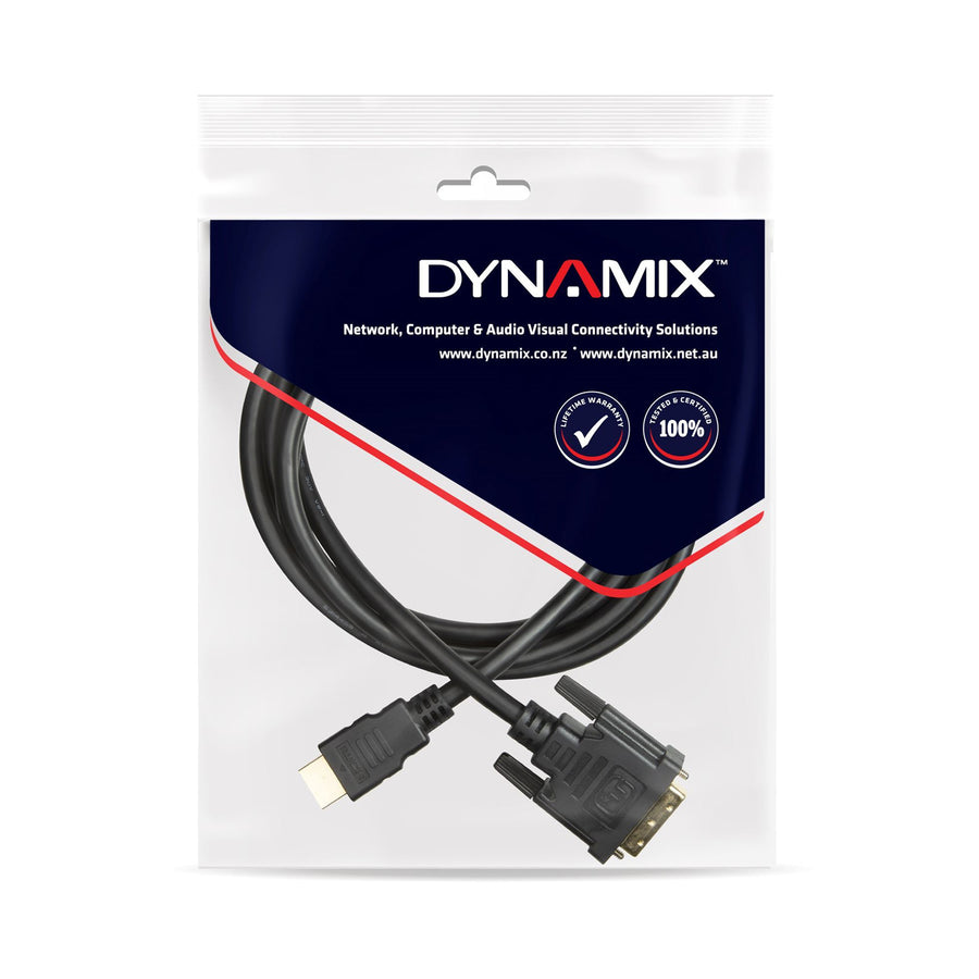 Dynamix  C-HDMIDVI-2 Single Link HDMI to DVI-D Male Cable - 2m