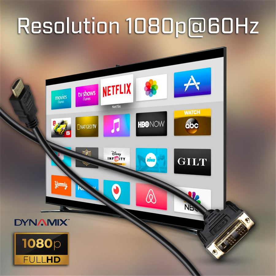 Dynamix  C-HDMIDVI-2 Single Link HDMI to DVI-D Male Cable - 2m