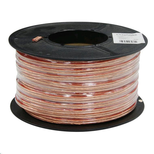 DYNAMIX CA-SPK16-100 - 100m 16AWG/1.31mm Speaker Cable OFC 25/025BCx2C Clear PVC Insulation OD: 4.0 x 8.0mm
