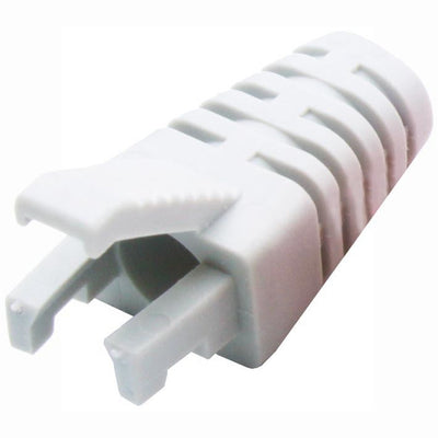 DYNAMIX SRS-BV2-WHT-20 - Weißer RJ45 Zugentlastungsmanschette Slimline mit Clip-Schutz 6.0mm Außendurchmesser 20er-Pack