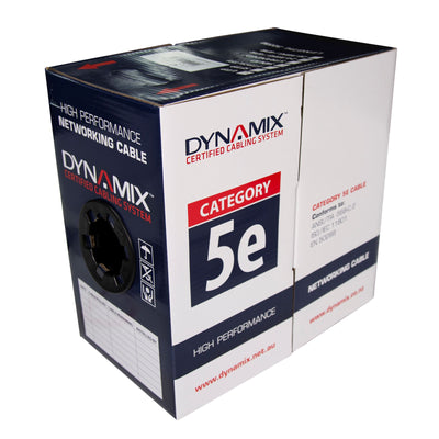 DYNAMIX C-C5EEXT-SLDBK - 305m Cat5E UTP EXTERNAL Solid Cable 24AWGx4P 100MHz UV Stabilised Black PE Jacket