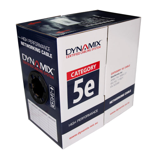DYNAMIX C-C5EEXT-SLDBK - 305m Cat5E UTP EXTERNAL Solid Cable 24AWGx4P 100MHz UV Stabilised Black PE Jacket