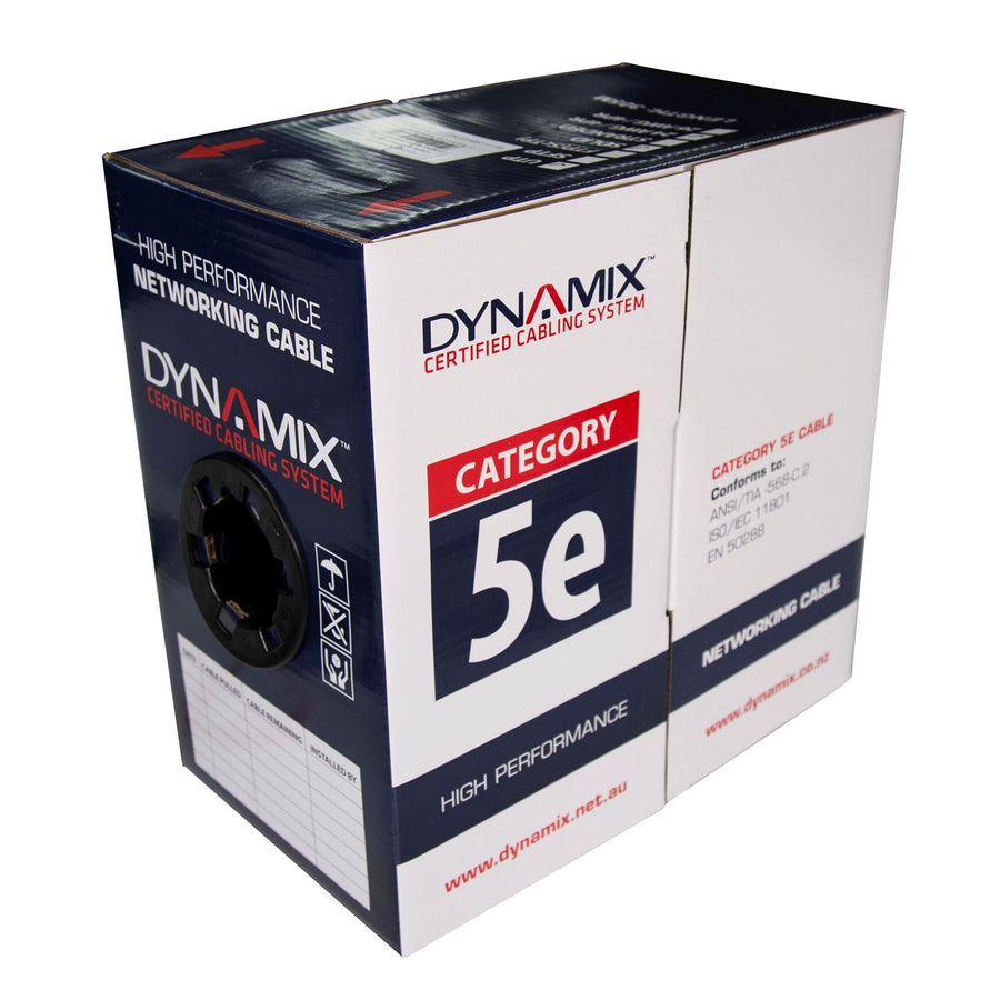 DYNAMIX C-C5EEXT-SLDBK - 305m Cat5E UTP EXTERNAL Solid Cable 24AWGx4P 100MHz UV Stabilised Black PE Jacket