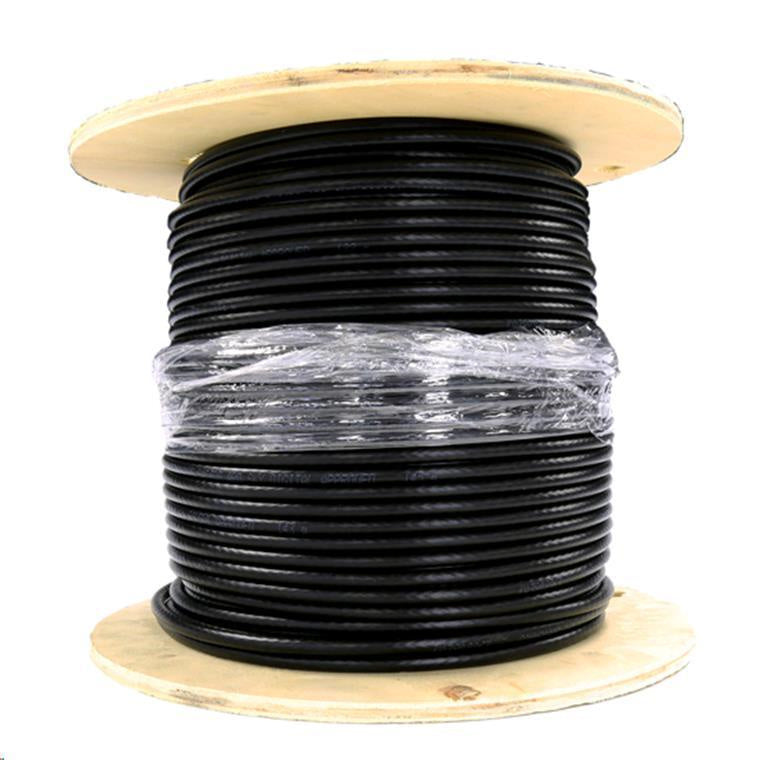 C-RG6-100-BK - DYNAMIX 100m Roll RG6 Shielded Cable. Black. 75ohm. 18AWG solid core. Foil and braid shield.