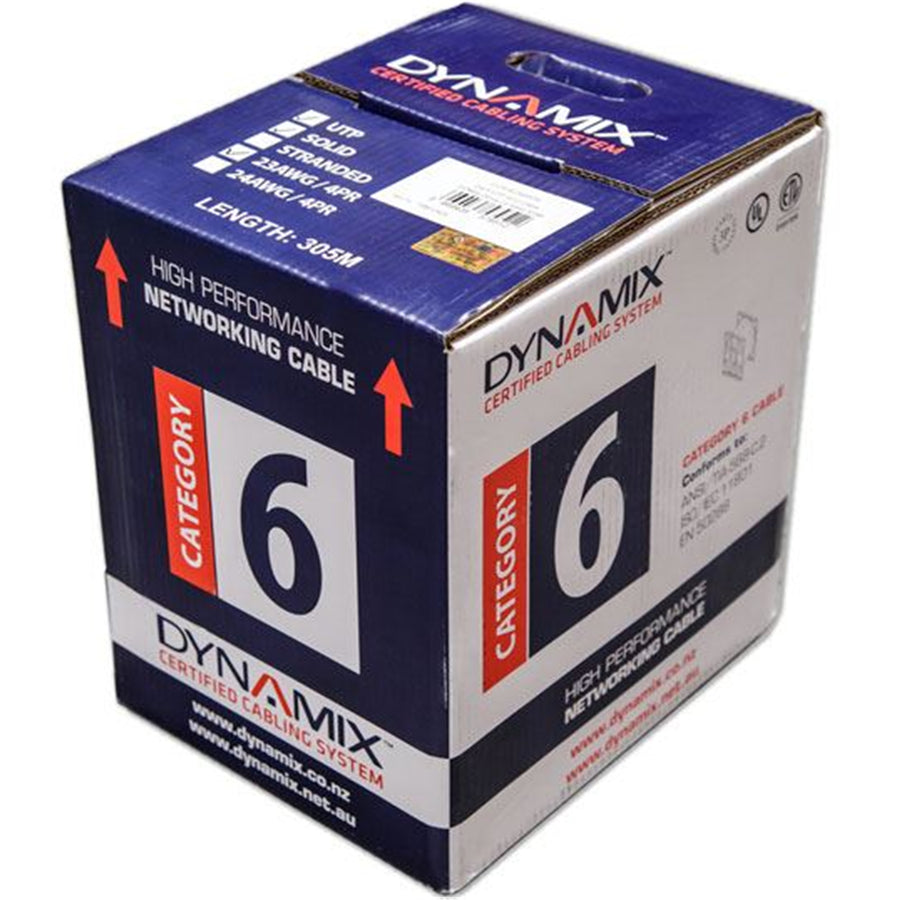C-C6-SLDBLUE - DYNAMIX 305M Cat6 Blue UTP SOLID Cable Roll