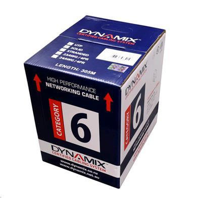 DYNAMIX C-C6-SLDRED - 305m Cat6 Red UTP Solid Cable Roll 250MHz 23AWGx4P PVC CM UL Rated Jacket