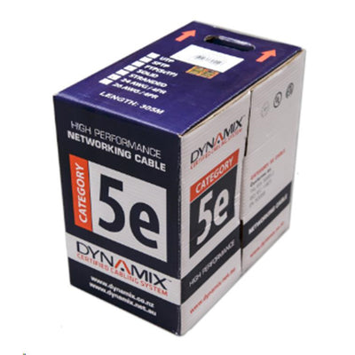 Dynamix C-STP-SLD STP Cat5E 100MHz Solid Shielded Cable Roll - 305m - White 24 AWG x 4P - PVC Jacket