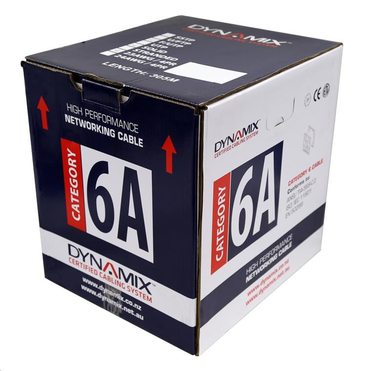 Dynamix  C-C6AF-SLDWHITE Cat6A F/UTP Cable Roll - 305m - White