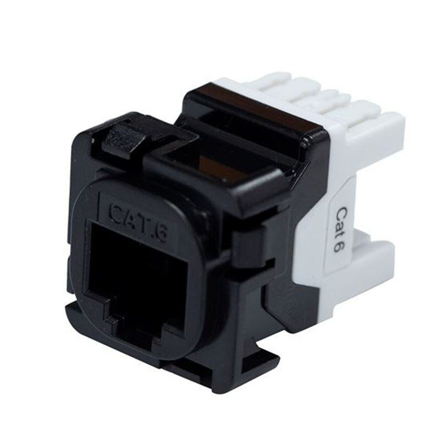 DYNAMIX FP-C6-005V2 - Cat6 UTP Style RJ45 Slimline Jack T568A Wiring 180 Jack Black