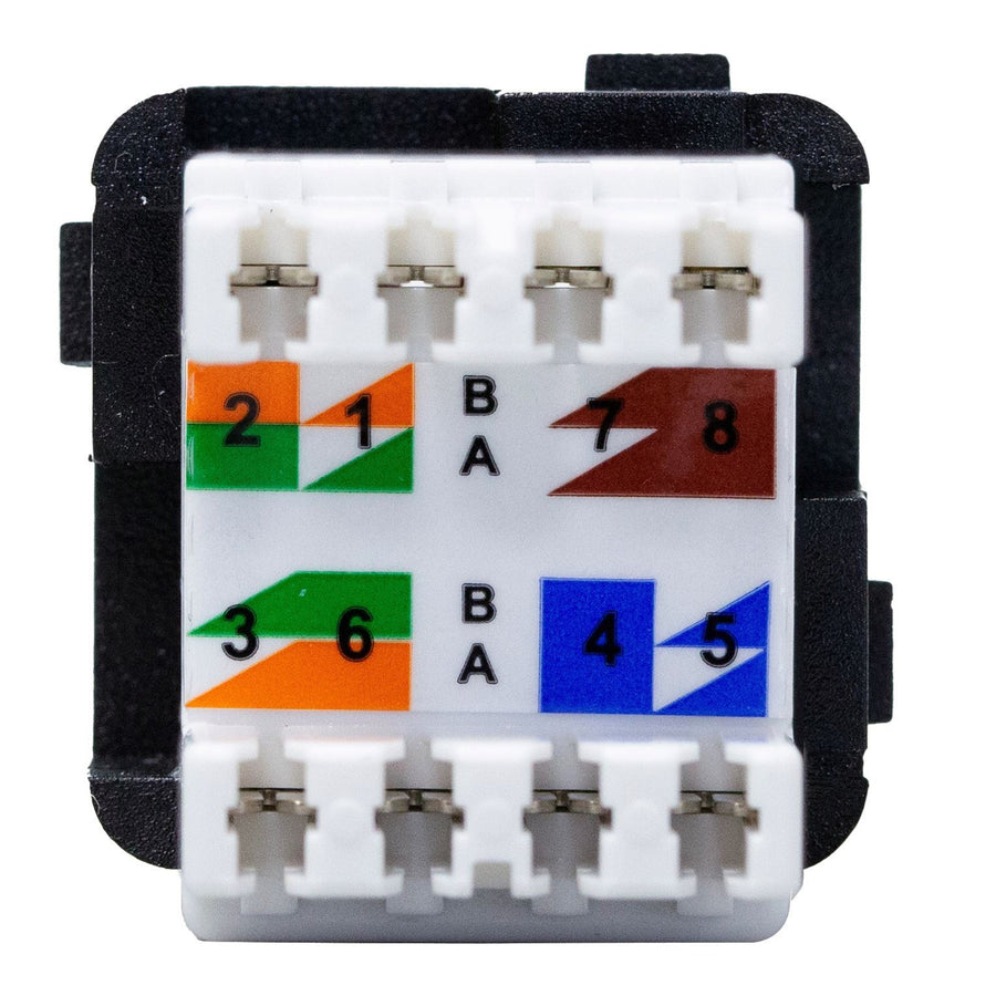 DYNAMIX FP-C6-005V2 - Cat6 UTP Style RJ45 Slimline Jack T568A Wiring 180 Jack Black