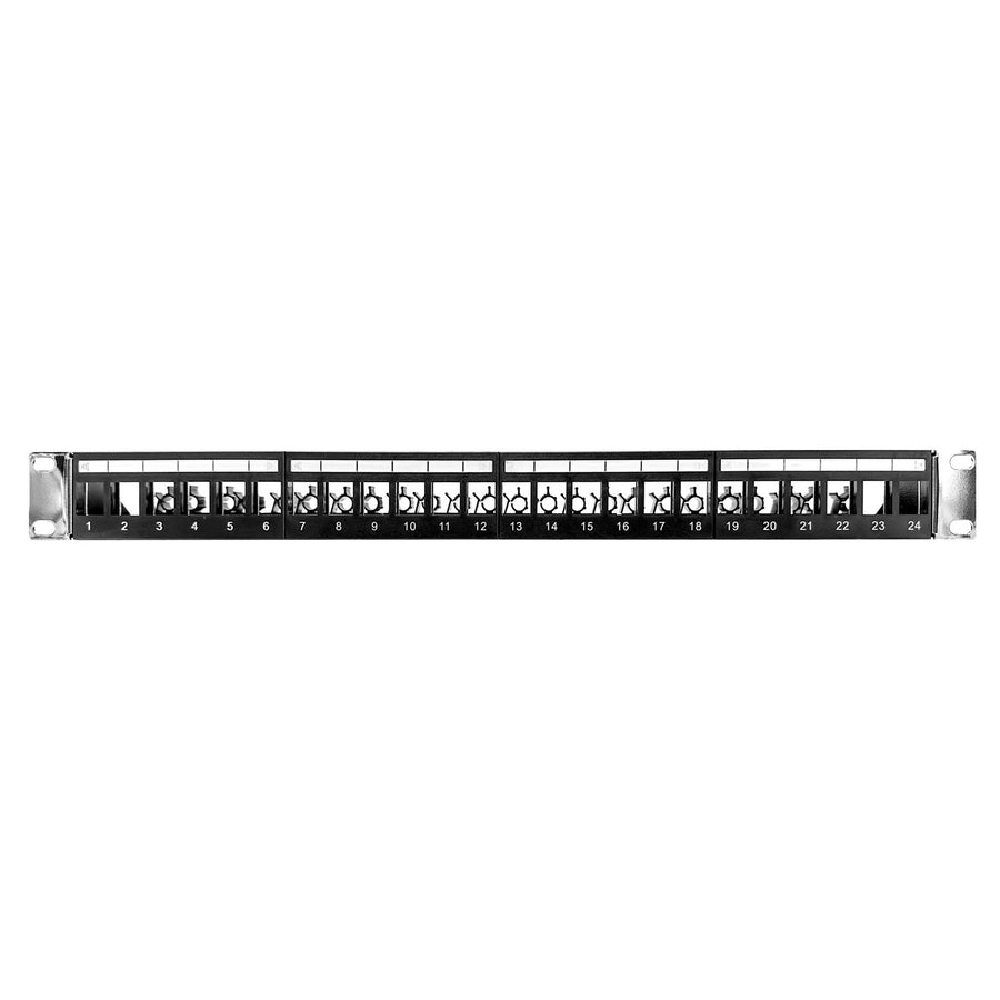 DYNAMIX PP-UK-24RMV2 - 24 Port 19'' 1RU STP / UTP Unloaded Keystone Patch Panel w/ Rear Cable Management