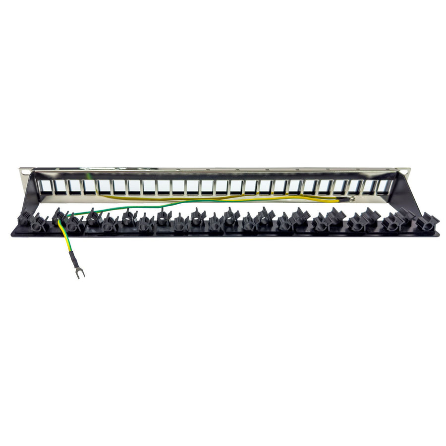 DYNAMIX PP-UK-24RMV2 - 24 Port 19'' 1RU STP / UTP Unloaded Keystone Patch Panel w/ Rear Cable Management