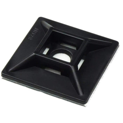DYNAMIX DY20CTMB - 20 x 20 mm selbstklebende schwarze Kabelbinderbefestigung, Packung mit 100 Stück