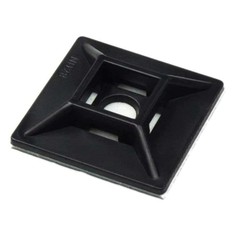 DYNAMIX DY30CTMB20 - 28 x 28mm Self Adhesive Black Cable Ties Mount Pack of 20