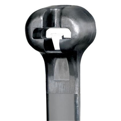 DYNAMIX 7 x 370mm Black UV Cable Ties Stainless Steel Barb Lock Pack of 50