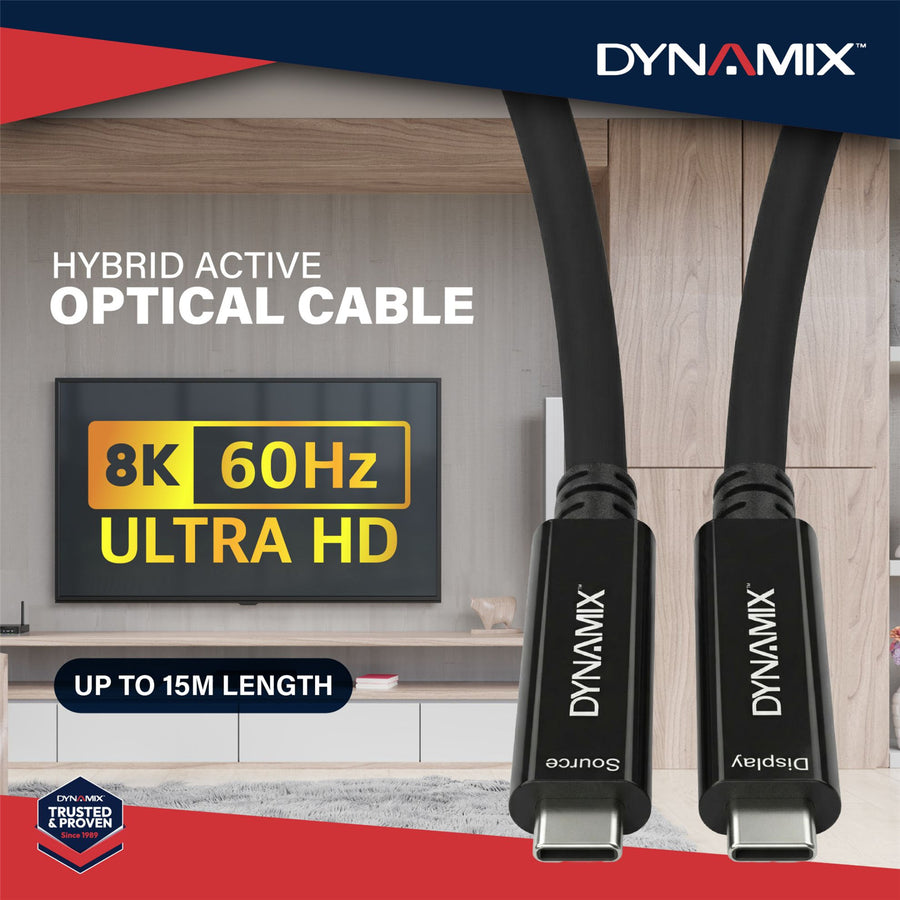 DYNAMIX C-U32-LLF-CC-10 - 10M USB 3.2 Full Featured Type C to C Hybrid Active Opti Cable