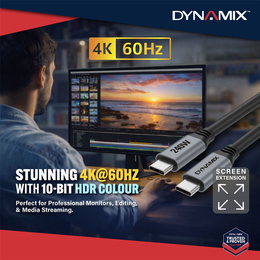 Dynamix C-U31-CCPR-0-5 DYNAMIX 0.5M Premium 240W/5A USB 3.1 GEN2 USB-C
