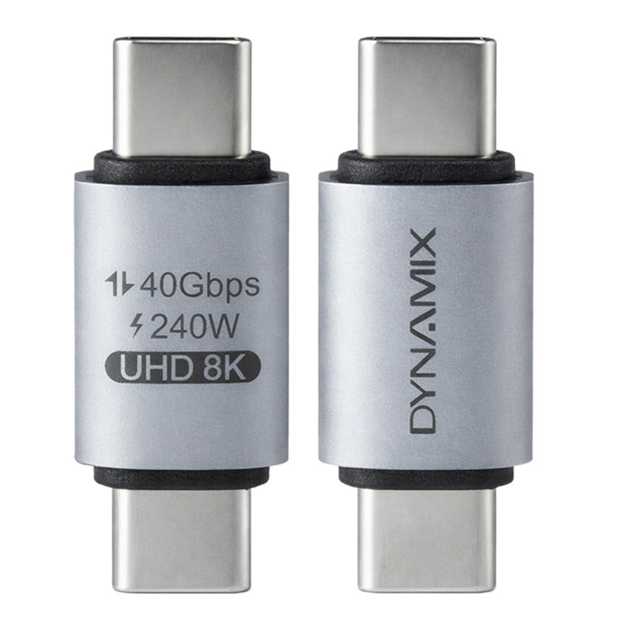 DYNAMIX A-U4C-MM - USB-C 4.0 Male/Male Adapter Supports USB 4.0 Sliver Aluminium Shell.