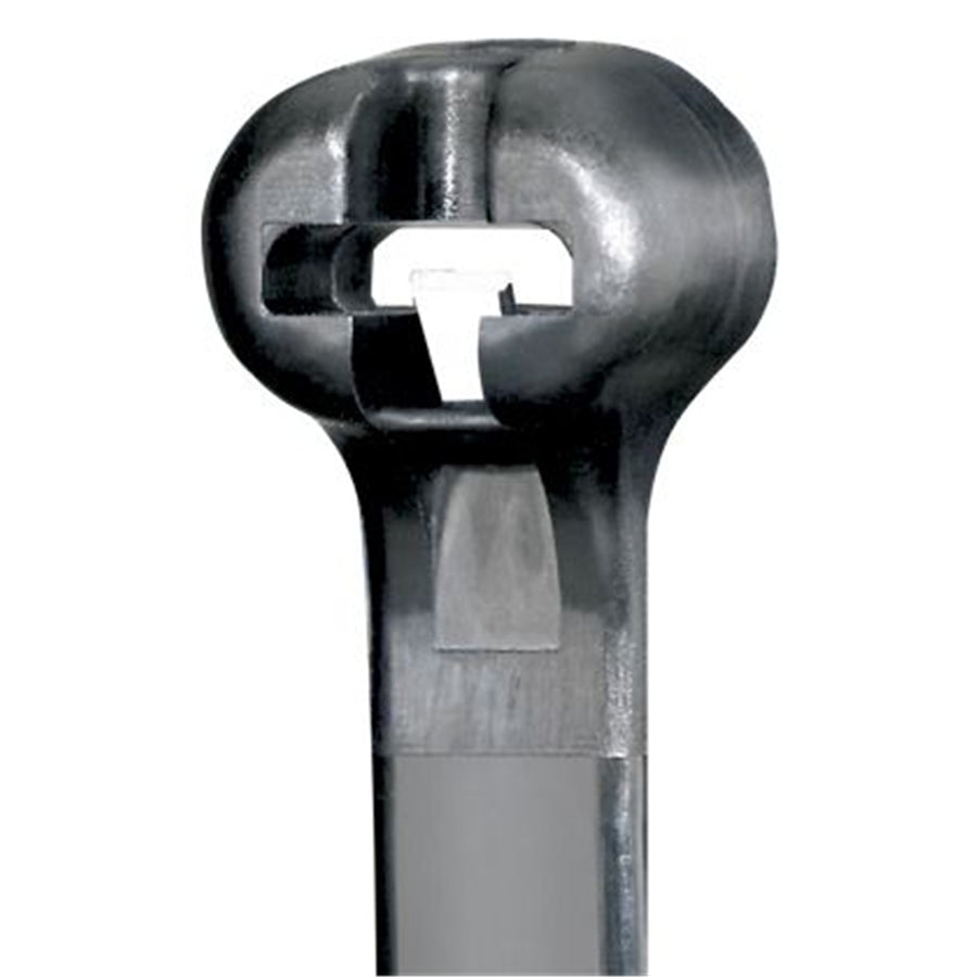 DYNAMIX DYBL1403B - 3.6 x 140mm Black UV Cable Ties Stainless Steel Barb Lock Pack of 100
