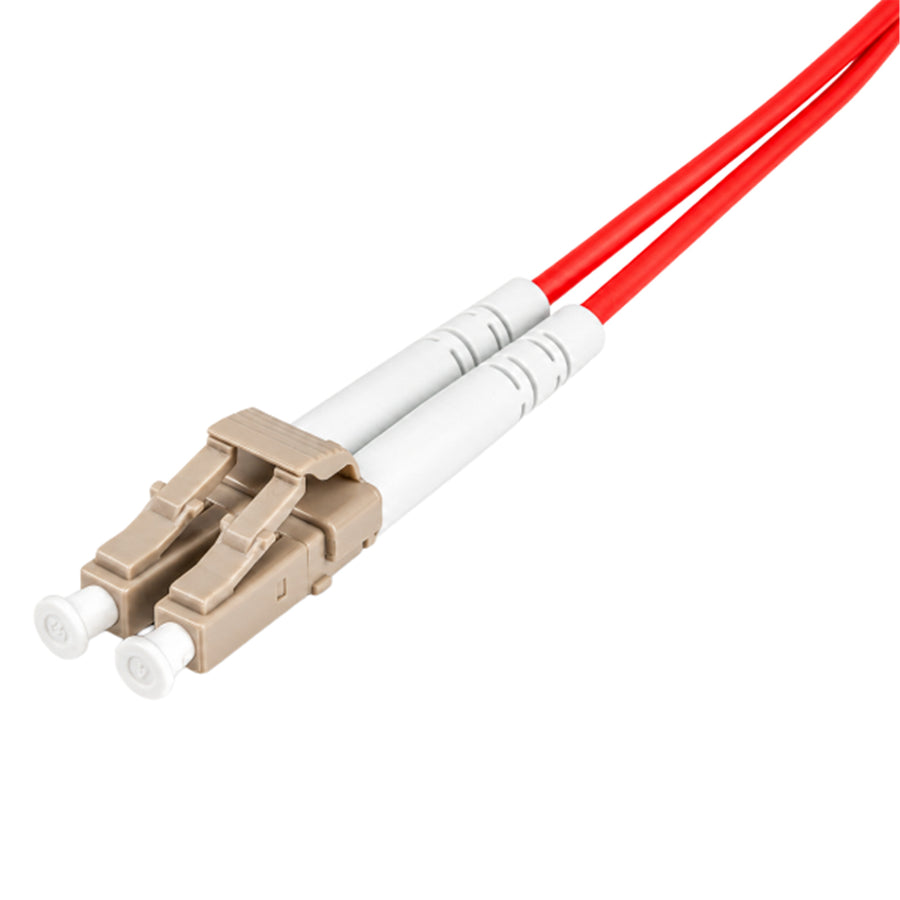 DYNAMIX 1M 50u LC/LC OM3 Fibre Lead Duplex Multimode LSZH Jacket (RED)