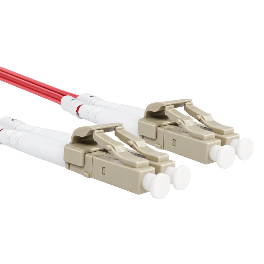 DYNAMIX 1M 50u LC/LC OM3 Fibre Lead Duplex Multimode LSZH Jacket (RED)