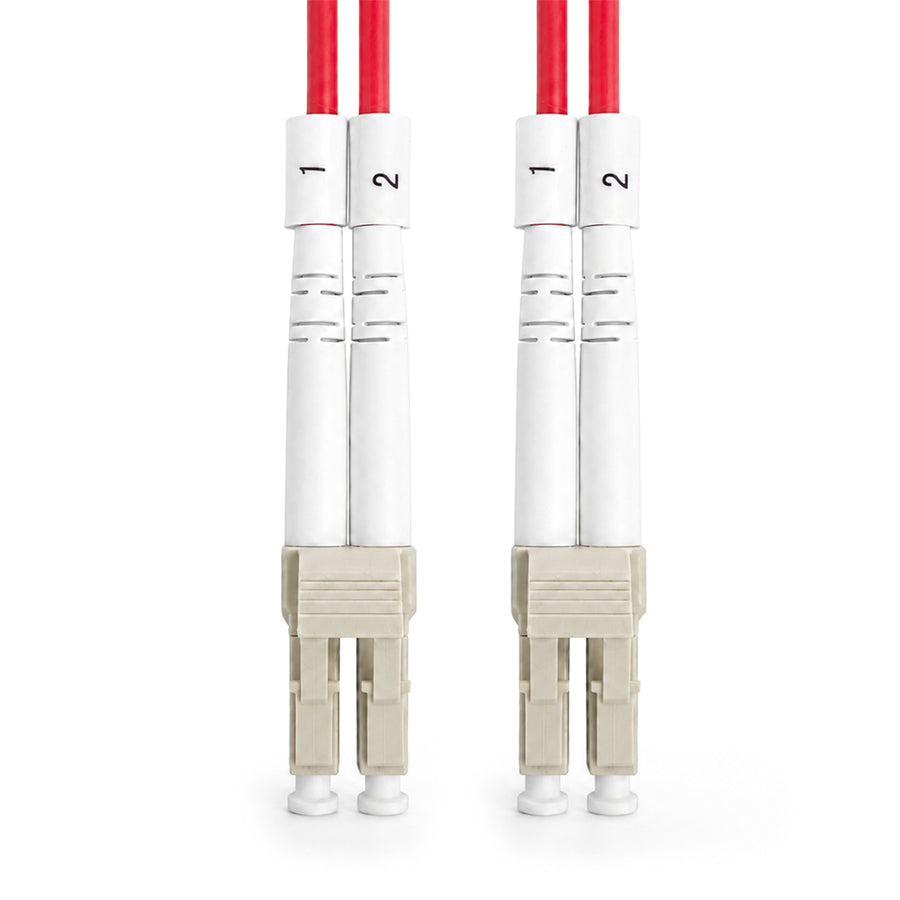 DYNAMIX 1M 50u LC/LC OM3 Fibre Lead Duplex Multimode LSZH Jacket (RED)