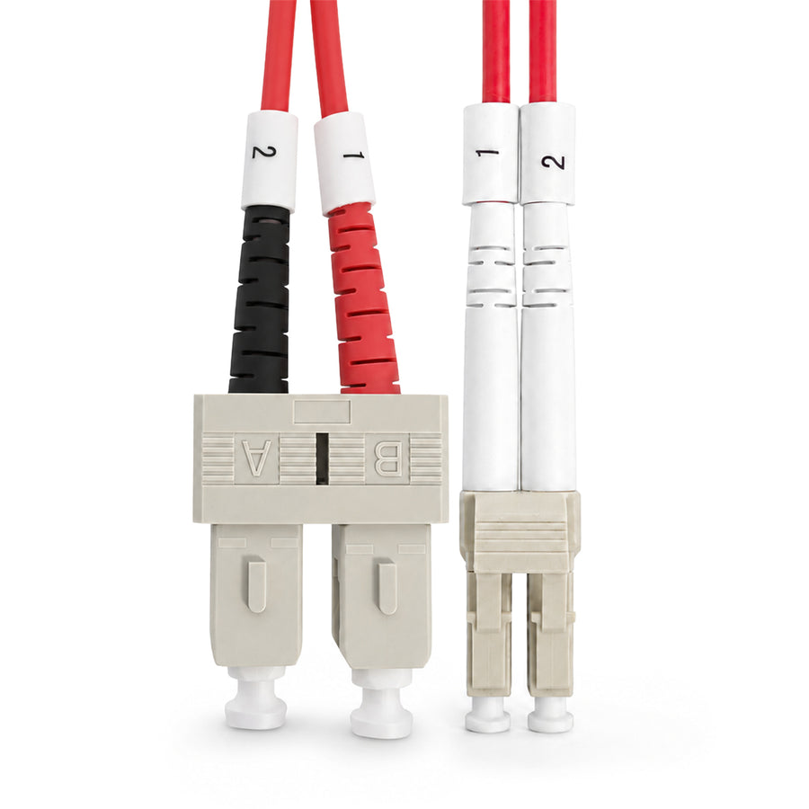 DYNAMIX 3M 50u LC/SC OM3 Fibre Lead Duplex Multimode LSZH Jacket (RED)