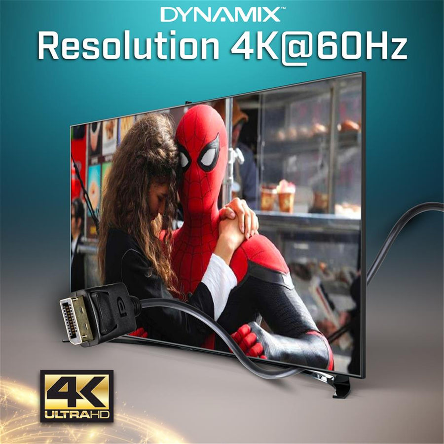 DYNAMIX C-DP12-2M - 2m DisplayPort v1.2 Cable w/ Gold Shell Connectors DDC Compliant 4K60Hz