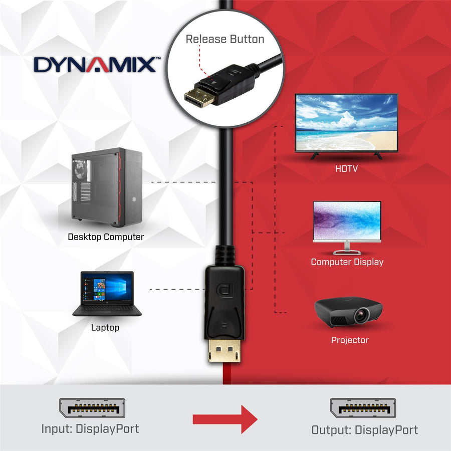 Dynamix  C-DP12-5M  DisplayPort 1.2 Cable - with Gold Shell Connectors - 5m