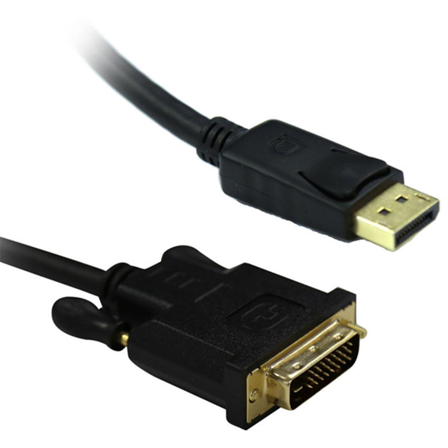 DYNAMIX C-DP-DVIDM-1H - 1.5m DisplayPort Source to DVI-D Monitor Male Cable Max Resolution 1080p 60Hz.
