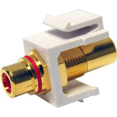 DYNAMIX AVP-RCA-RE – Roter Cinch-auf-Cinch-Keystone-Adapter, vergoldet
