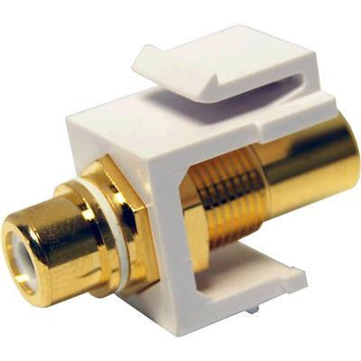 DYNAMIX AVP-RCA-WH - White RCA to RCA Keystone Adapter Gold Plated