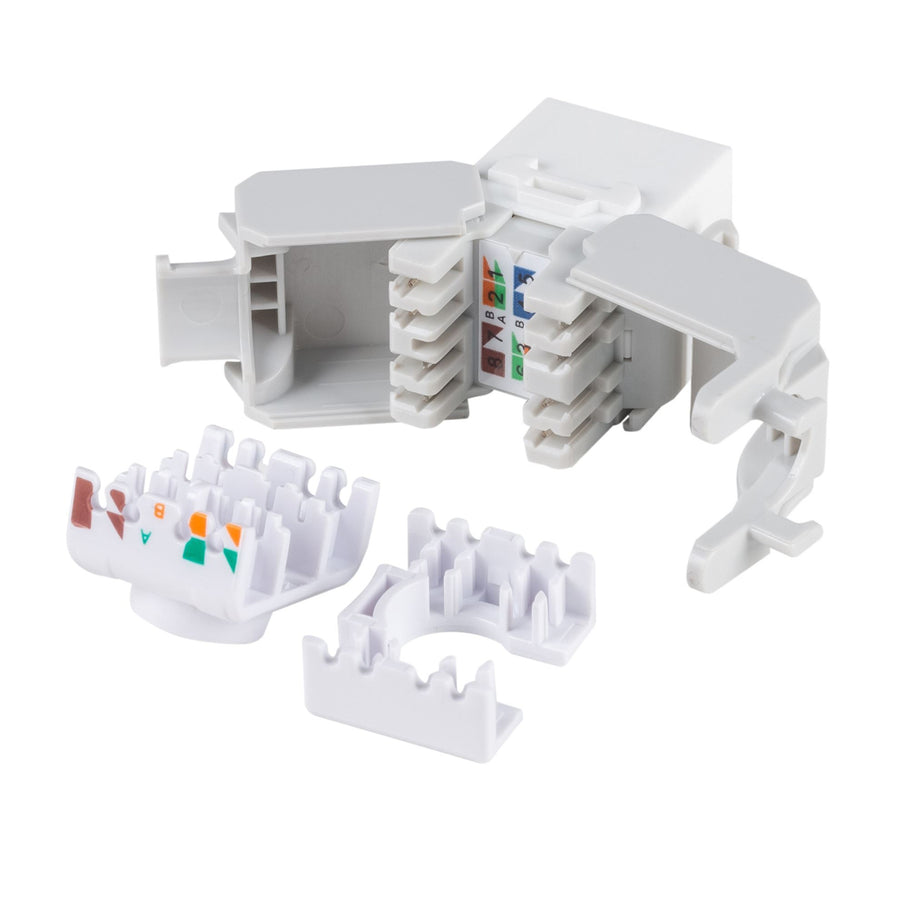 DYNAMIX FP-C6-TLWH - Cat6 UTP Keystone Slimline Tooless & Punch Down Compatible Jack White