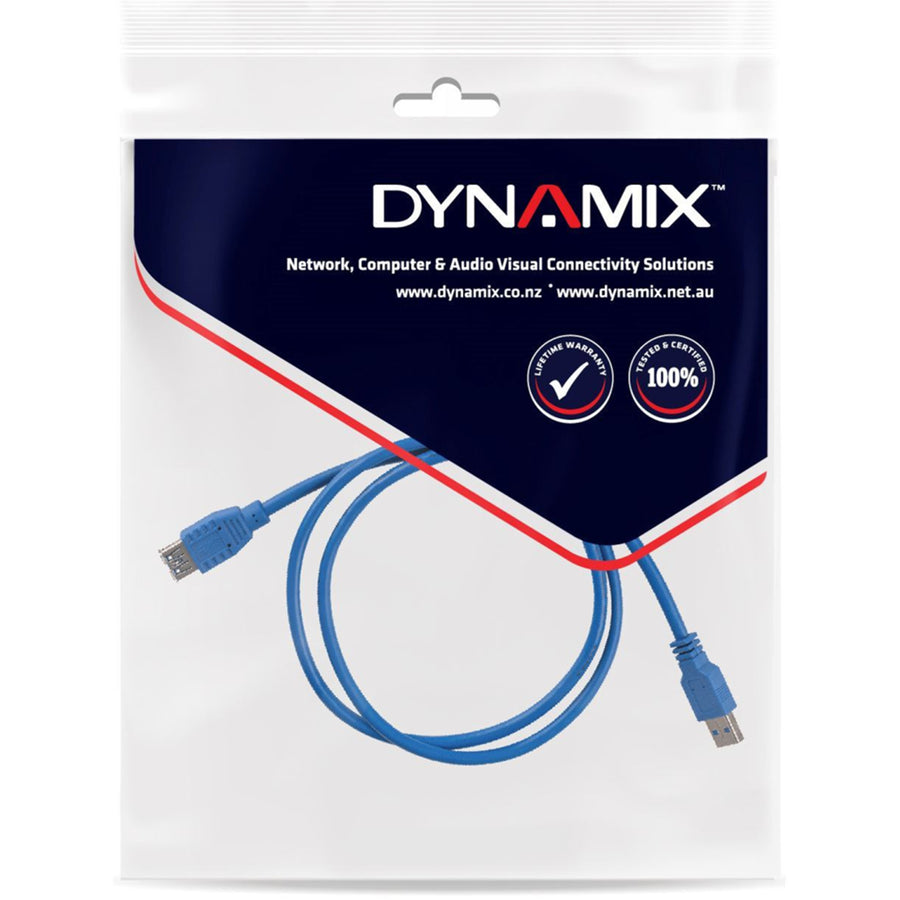 DYNAMIX C-U3-2 - 2m USB 3.0 USB-A Male to Female Extension Cable Blue 900mA/5V