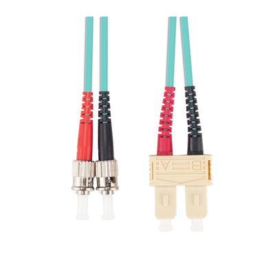DYNAMIX FL-SCST50-2 - 2M 50u SC/ST OM3 Fibre Lead Duplex Multimode Aqua LSZH Jacket
